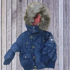 【G*THREE COMPO】宇宙柄　ダウン風ジャケット　フードあり　サイズ80