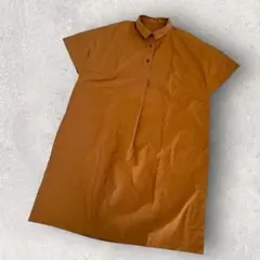 【LAPIS LAZULI】ラピスラズリ シャツワンピース フレンチスリーブ M