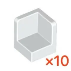 【LEGO】　パネル1×1×1コーナー　ホワイト　10個　②