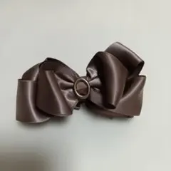 ブラウンリボンヘアクリップ　バナナクリップ