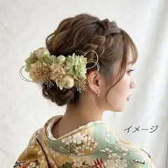 髪飾り【6421】ヘッドパーツ　プリザーブドフラワー　結婚式　成人式　卒業式　袴