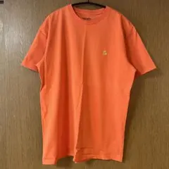 【美品】Carhartt カーハート ワンポイント ロゴ Tシャツ オレンジのサムネイル