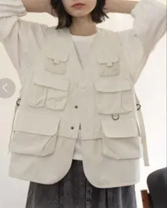 ❁Niko and…❁フィッシングポケベスト アイボリー FREEサイズ