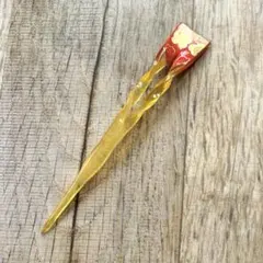 和装　着物　かんざし　花柄装飾のかんざし 赤　金　鼈甲