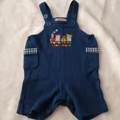 MIKIHOUSE ネイビー オーバーオール 70 お出かけ 刺繍