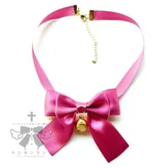 【カラーオーダーOK】鈴リボンチョーカー　首輪　ネックレス　ペンギンランド