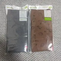 ユニクロ　恐竜柄と無地のレギンスセット 120サイズ