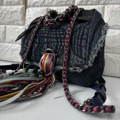 DIESEL✨稀少品　デニムミニリュック　チェーン　フリンジ　フラップ　y2k