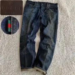 美品/48 グッチ トムフォード期 ペイズリー シェリーライン スキニーデニムのサムネイル
