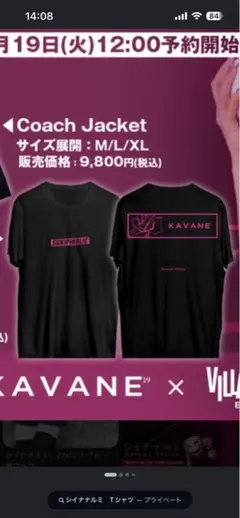 シイナナルミ KAVANE コラボ Tシャツ　スキピホリック