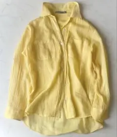 り*り様 美品 Theory luxe セオリーリュクス コットンシャツ イエロ