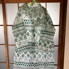 ネイティブ柄 レインコート グリーンのサムネイル