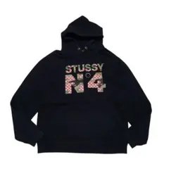 stussy No4　ステューシー　パーカー　迷彩　チェック　黒　L