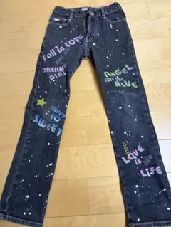 ANGEL BLUE ペイント柄 デニムパンツ Sサイズのサムネイル