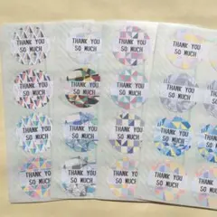 【幾何学模様】丸型サンキューシール 96枚