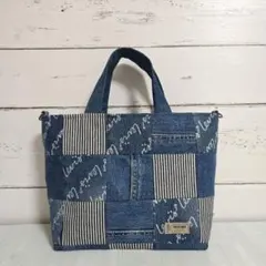 デニムリメイク＊パッチワークバック ハンドメイド