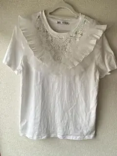 ZARA ザラ　レース　フリル　ボリュームTシャツ