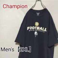 S128 US輸入 Champion 半袖Tシャツ メンズ2XL ネイビー
