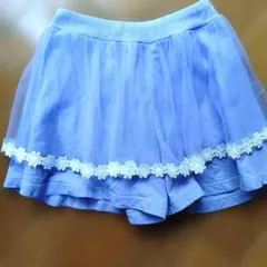 【120】チュール付きキュロットスカート ラベンダーカラー