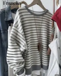 SHEIN Francila ストライプ 長袖トップス