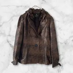 LANVIN COLLECTION フリル テーラードジャケット 38ブラウン