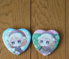 Vtuber ハート型缶バッジ 2個セット　しぐれうい