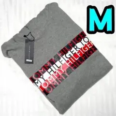 【新品】トミーヒルフィガー　パーカー　M　メンズ　グレー　裏毛