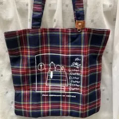 SNOOPY タータンチェック トートバッグ