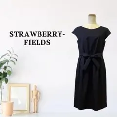 zG1569【F】STRAWBERRY-FIELDS フレンチスリーブ 膝丈