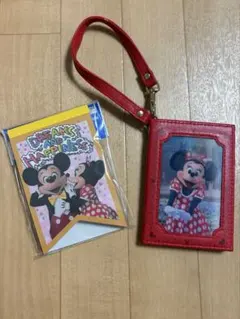 ディズニー　メモ　ミニーパスケース
