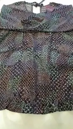 多色 網目模様 フリル付きエプロン・2L～3L