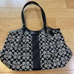 COACHロゴ入りトートバッグ 黒