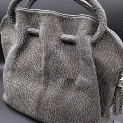 革　グレー ハンドバッグ　上品