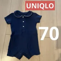 UNIQLO ネイビー ポロロンパース 70 マリンコーデ♪