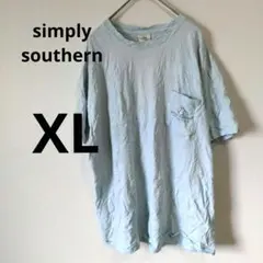 simply southern　【XL】　ポケット　Tシャツ　半袖　水色
