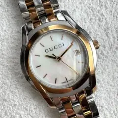 【超美品】グッチGUCCI 5500L 青系シェル 11Pダイヤ 電交換済 箱付 超美品】グッチGUCCI 5500L 青系シェル 11Pダイヤ 電交換済 箱付