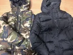 ZARA KIDS130 ブラック&迷彩　フード付きダウンジャケット2着セット