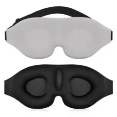 CORKAS アイマスク 睡眠用 立体型 軽量 ベージュ× ブラック