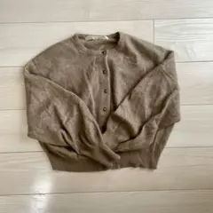 ドットアンドストライプス　ラクーンカーディガン　ベージュ