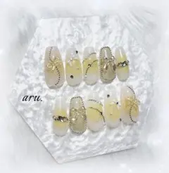 現品セール】ネイルチップ♡イエロー 黄色 量産型地雷韓国ワンホン