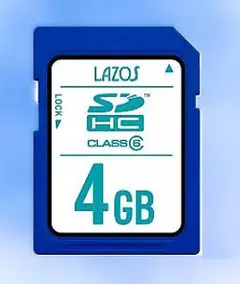 SDカード4GB SDHC LAZOS CLASS-6⭐️未使用に近い美品⭐️