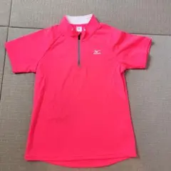 Mizuno 여성 하프 Zip 셔츠 M 골프 반소매 하프 저지 핑크