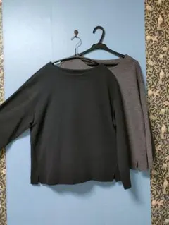 ユニクロ　ニット セーター　 黒 グレー２枚セット　М