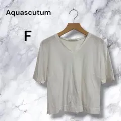 Aquascutum アクアスキュータム Vネック切り替え半袖カットソーのサムネイル