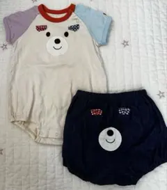 ミキハウス ホットビスケッツ 顔ドンボディシャツ、ブルマ セット