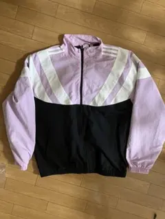 adidas ナイロンジャケット L ピンク/ブラック