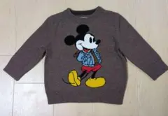 ミッキーマウス ニットセーター ブラウンGAP
