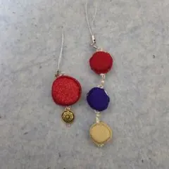 カラフル布製携帯ストラップ