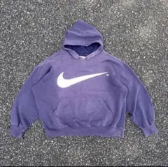 90s NIKE センターロゴ パーカー 鬼フェード ナス紺 銀タグ