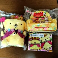 ポムポムプリン たべものおふとん ぬいぐるみ 全3種コンプリートセット